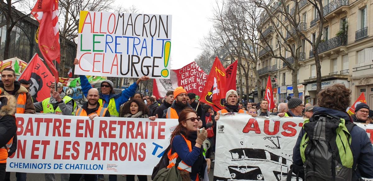 Demonstration gegen die Rentenreform, 28. Dezember 2019 in Paris Demonstration vom 28. Dezember 2019 in Paris