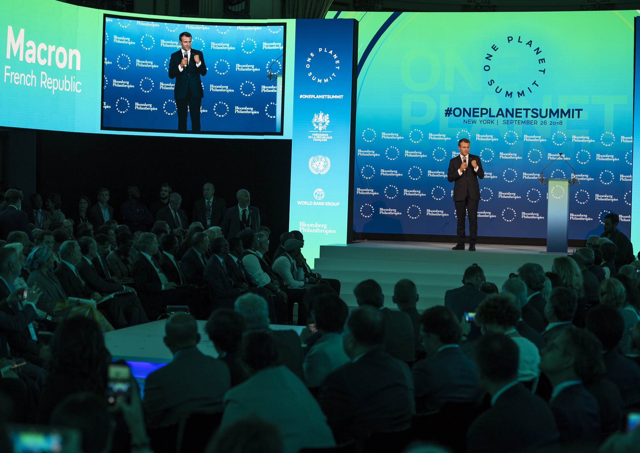 Emmanuel Macron au One Planet Summit