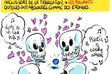 cranes qui chantent "plastic is everywhere"