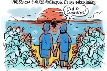 Plastique sur la plage