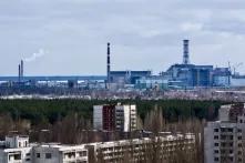 Vue sur la centrale de Tchernobyl