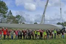 Arrivée des pales sur le site de Béganne, dans le Morbihan