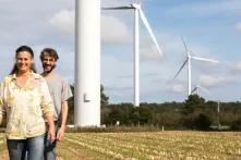 Lancé en 2002, le site de Béganne (8MW - Morbihan) est devenu en 2014 le premier parc éolien citoyen réalisé en France.