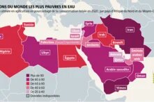 L’Afrique du Nord et le Moyen-Orient totalisent 5 % de la population mondiale, mais seulement 0,7 % de son eau douce, dont 80 % sont utilisés pour l’agriculture.