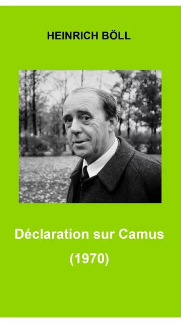 Couverture Nouvelle Déclaration sur Camus 