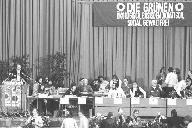 Congrès de la fondation de Die Grünen, salle municipale de Karlsruhe, les 12 et 13 janvier 1980 