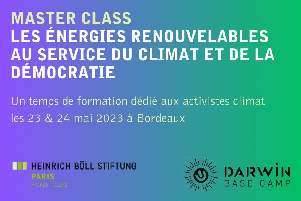 Master Class : les énergies renouvelables au service du climat et de la démocratie