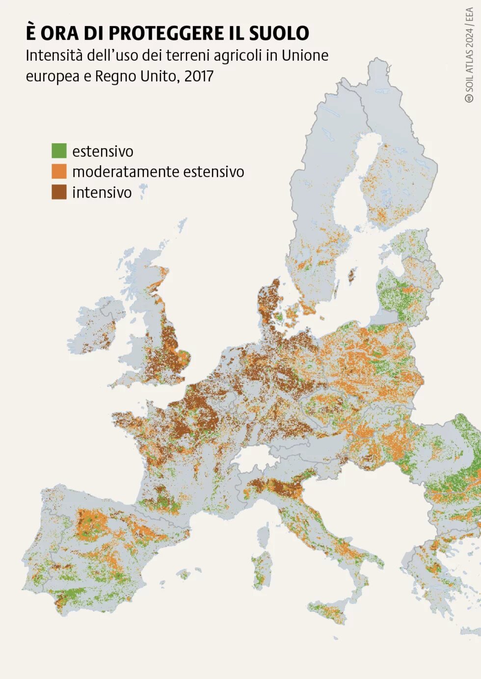 Nell’UE si perde ogni anno sempre più suolo fertile, mentre le funzioni ecologiche dei terreni rimanenti sono spesso limitate dall’agricoltura intensiva