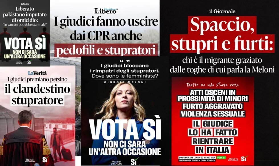 Collage von Bildern aus der Instagram-Seite von „Fratelli d'Italia” aus der ersten Märzwoche