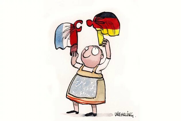 Illustration zum Thema „deutsch-französische Beziehungen“