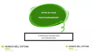 Offre de stage février 2024